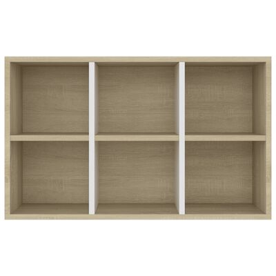 vidaXL Bücherregal/Sideboard Weiß und Sonoma-Eiche 66x30x98 cm