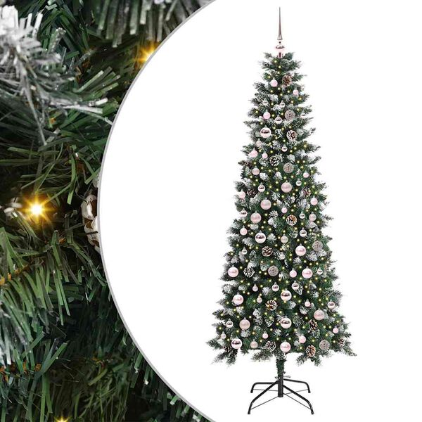 vidaXL K&uuml;nstlicher Weihnachtsbaum mit 300 LEDs mit St&auml;nder Gr&uuml;n 210 cm