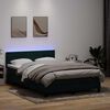 vidaXL Boxspringbett mit Matratze & LED Dunkelgr&uuml;n 140x210 cm Samt