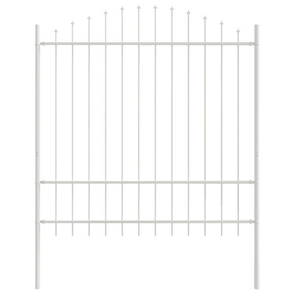 vidaXL Gartenzaun 7 pcs Wei&szlig; 170 x 215 cm Pulverbeschichteter Stahl