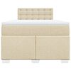 vidaXL Boxspringbett mit Matratze Creme 120x190 cm Stoff