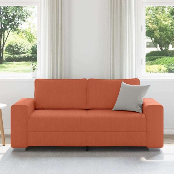 vidaXL Zweisitzer-Sofa Rot Orange 180x77x82 cm Cordstoff