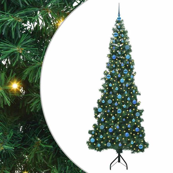 vidaXL Eckiger k&uuml;nstlicher Weihnachtsbaum Gr&uuml;n 240 cm PVC und Metall