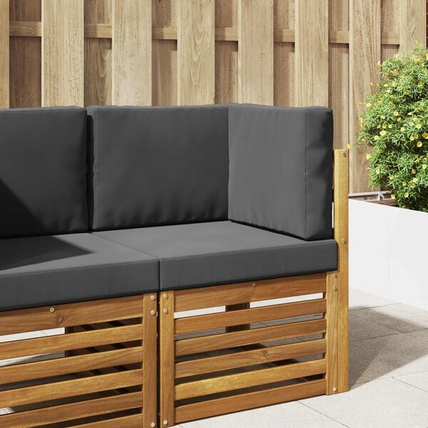 vidaXL Sofakissen f&uuml;r drau&szlig;en 3 pcs Anthrazit Polyester