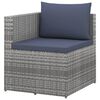 vidaXL 4-tlg. Garten-Lounge-Set Poly Rattan Grau und Anthrazit