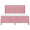 vidaXL Boxspringbett mit Matratze mit LED Rosa 180 x 200 cm Samt