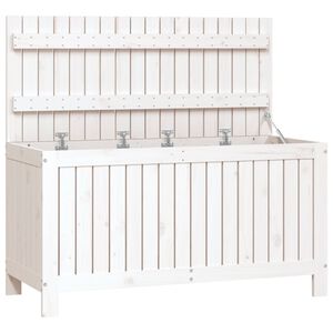 vidaXL Gartentruhe Wei&szlig; 115x49x60 cm Massivholz Kiefer