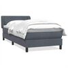 vidaXL Boxspringbett mit Matratze Dunkelgrau 100x210 cm Samt