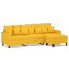 vidaXL 3-Sitzer-Sofa mit Hocker Hellgelb 210 cm Stoff