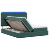 vidaXL LED-Speicherbett mit Matratze Dunkelgr&uuml;n 200 x 200 cm Samt