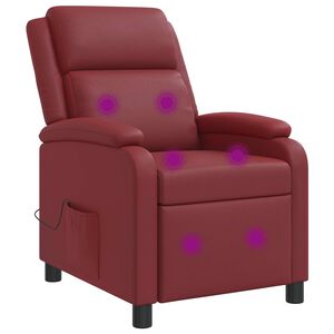 vidaXL Massage Relaxsessel Weinrot Kunstleder