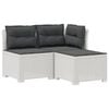 vidaXL 3-Sitzer Garten Sofa mit Kissen Rattan-Look 3-Sitzer PP Wei&szlig;