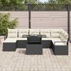 vidaXL Garten-Sofa-Set mit Kissen 9 pcs Schwarz und Creme