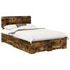 vidaXL Bettrahmen Ger&auml;ucherte Eiche 135 x 190 cm Holzwerkstoff