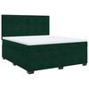 vidaXL Boxspringbett mit Matratze Dunkelgr&uuml;n 180x200 cm Samt