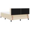vidaXL Boxspringbett mit Matratze Creme 200 x 160 cm Stoff