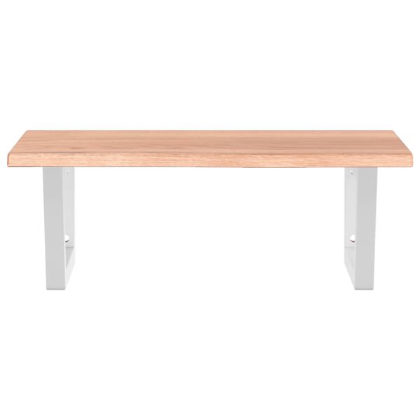 vidaXL Waschtischplatte mit Halterung Stahl und Massivholz Eiche