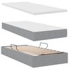 vidaXL Bett mit Stauraum und LED mit LED Hellgrau 90 x 190 cm Stoff