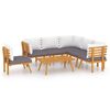 vidaXL 7-tlg. Garten-Lounge-Set mit Kissen Massivholz Akazie