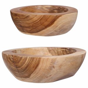 vidaXL Obstschale JEPARA 2 stk. Teakbraun Massivholz Teak