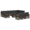 vidaXL Gartensofa-set 14 stk. Grau und Dunkelgrau Poly-Rattan
