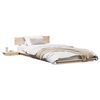 vidaXL Bettgestell mit Kopfteil mit Speicher Braun 90 x 200 cm Holz