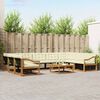 vidaXL Outdoor-Sofagarnitur mit Kissen 10 pcs Natur und Creme