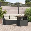vidaXL Garten-Sofa-Set mit Kissen 5 pcs Schwarz und Creme