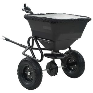 vidaXL Handstreuwagen Salzstreuer zum Ziehen PVC Stahl 125x74x79cm 45L