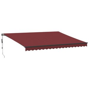 vidaXL Markise Automatisch mit LED Weinrot 450x350 cm