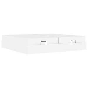 vidaXL Bettgestell mit Matratze mit Matratze 2 pcs Wei&szlig; PVC