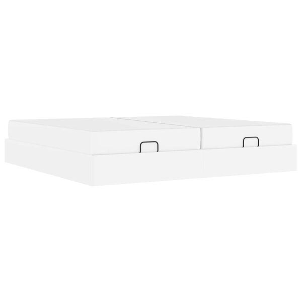 vidaXL Bettgestell mit Matratze mit Matratze 2 pcs Wei&szlig; PVC