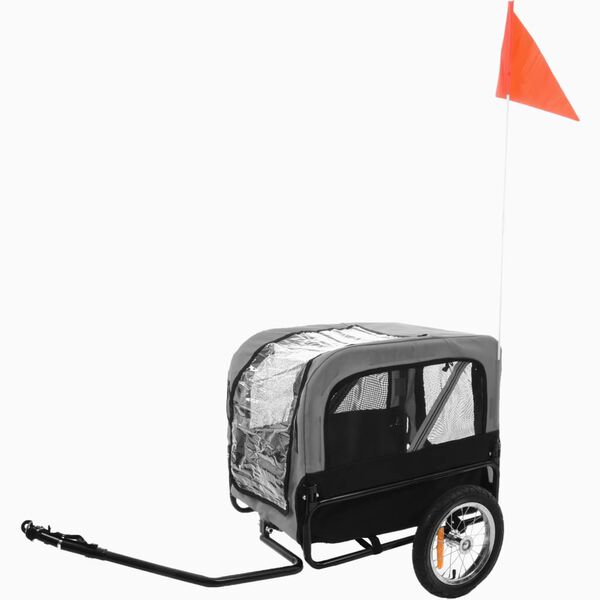 FLAMINGO Hunde-Fahrradanh&auml;nger Romero Grau 59,5x43x51 cm