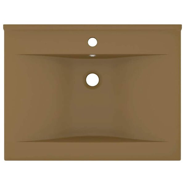 vidaXL Luxus-Waschbecken mit Hahnloch Matt-Creme 60x46 cm Keramik