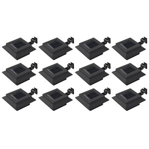 vidaXL Solar-Au&szlig;enleuchten 12 Stk. LED Rechteckig 12 cm Schwarz