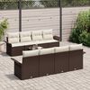 vidaXL Garten-Sofa-Set mit Kissen mit Speicher 9 pcs Braun und Creme