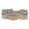 vidaXL Sofa Set 6 stk. 4-Sitzer Beige und Hellgrau