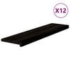 vidaXL Treppenstufen 12 Stk. Braun-Schwarz 100x30x2 cm Massivholz Eiche