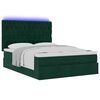 vidaXL Ottoman-Bett mit Matratzen & LEDs Dunkelgr&uuml;n 140x190 cm Samt