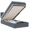 vidaXL Ottoman-Bett mit Matratze & LEDs Dunkelgrau 90x190 cm Samt