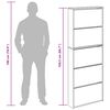 vidaXL Schuhschrank mit 5 F&auml;chern Spiegel Wei&szlig; 63&times;17&times;169,5 cm