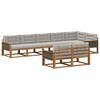 vidaXL Outdoor-Sofagarnitur mit Kissen 8 pcs Natur und Hellgrau