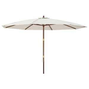 vidaXL Sonnenschirm mit Holzmast Sandfarben 400x273 cm
