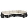 vidaXL Gartensofa-set 7 stk. Schwarz und Cremewei&szlig; Poly-Rattan