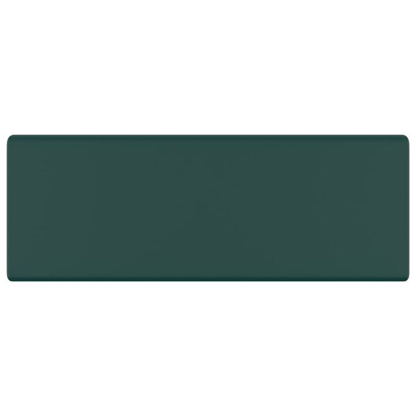 vidaXL Luxus-Waschbecken Überlauf Quadratisch Matt Dunkelgrün 41x41 cm