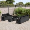 vidaXL Gartensofa-set mit Kissen 10 pcs Schwarz Poly-Rattan