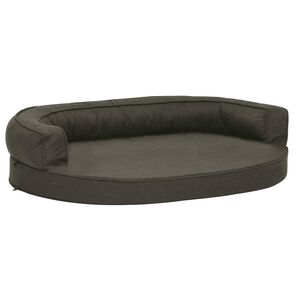 vidaXL Hundematratze Ergonomisch 75x53cm Leinenoptik Dunkelgrau