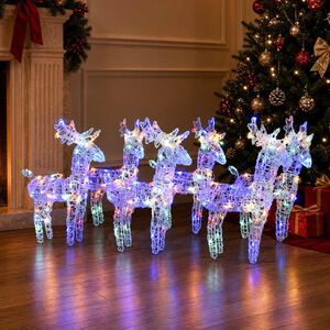 vidaXL LED-Rentiere 6 Stk. Mehrfarbig 240 LEDs Acryl