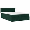 vidaXL Ottoman-Bett mit Matratze & LEDs Dunkelgrün 140x200 cm Samt