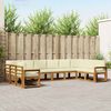 vidaXL Outdoor-Sofagarnitur mit Kissen 10 pcs Natur und Creme